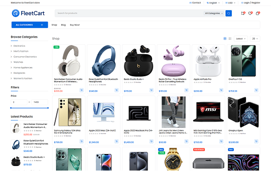 Shop page