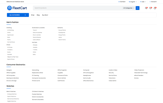 Shop page